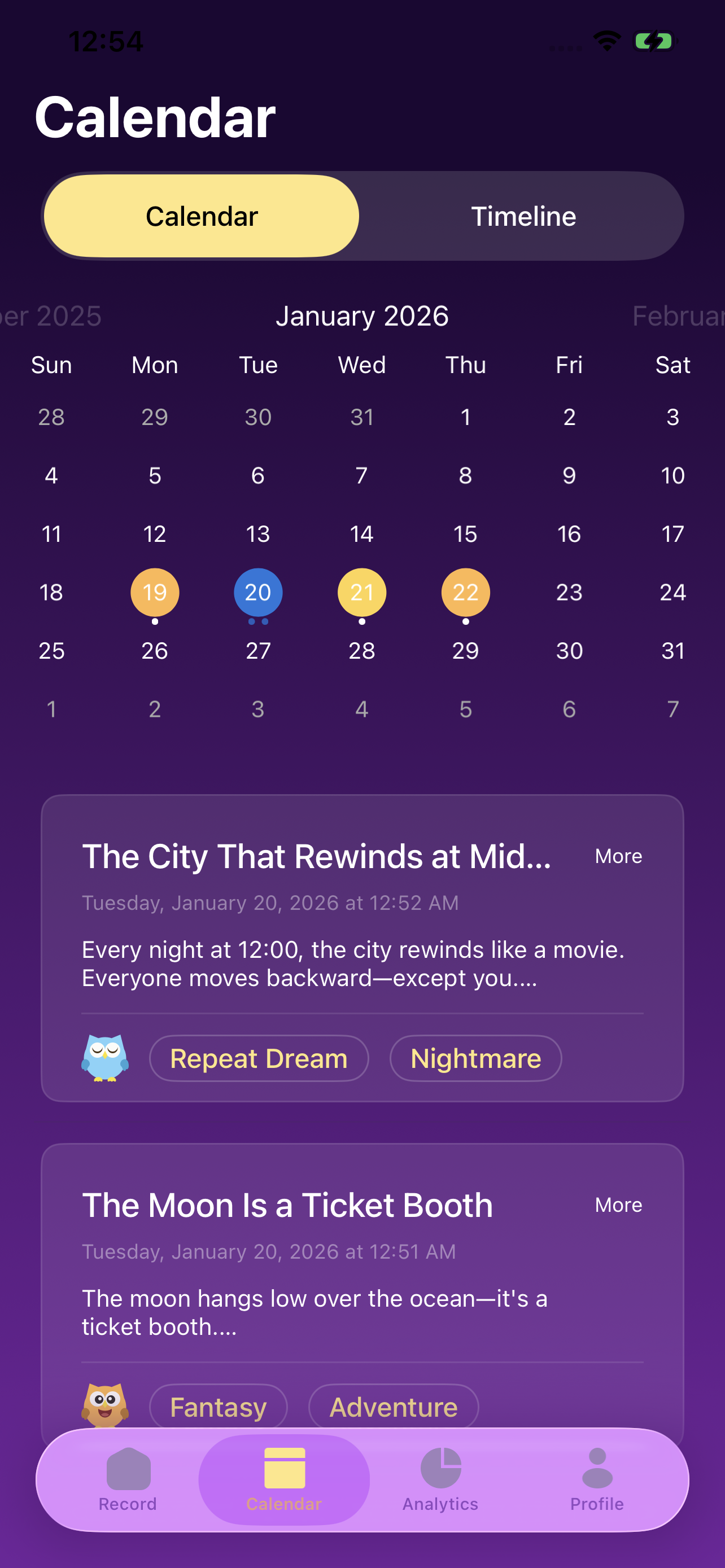 Dream Journal screenshot 2